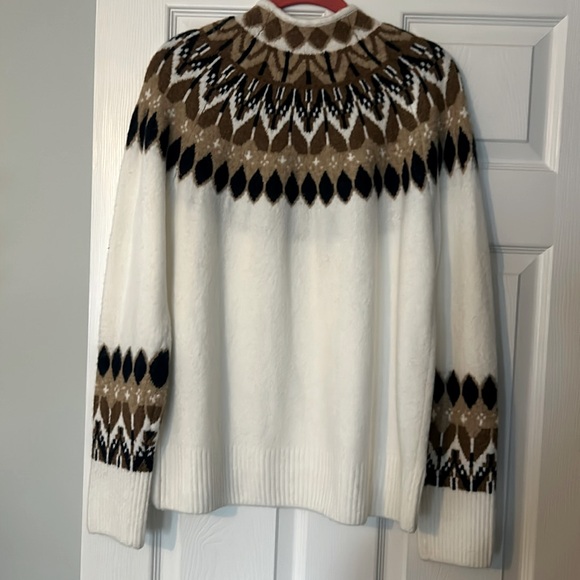 NWT CeCe Fair-Isle cozy long sleeve funnel neck sweater - Picture 6 of 7